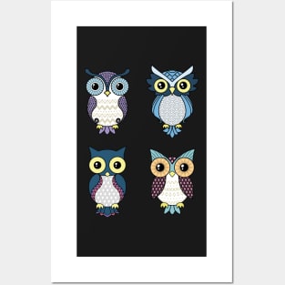 Owl pattern Posters and Art